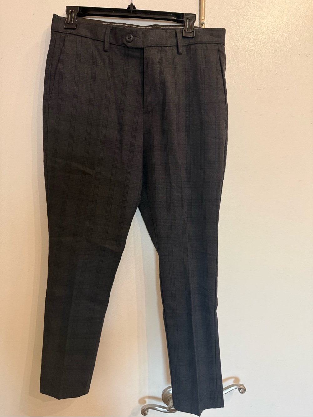Banana Republic Charcoal Plaid Men's Dress Pants